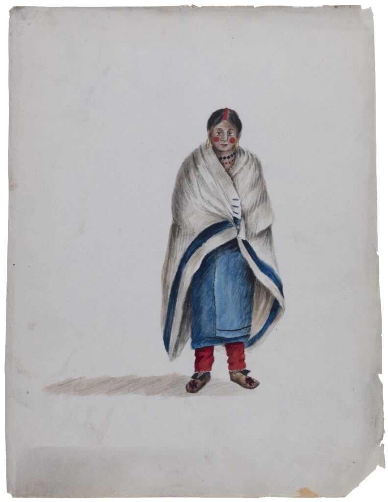 Painting of an Indian Woman. Anna Maria von Phul, 1818. Native American. Missouri Historical Society